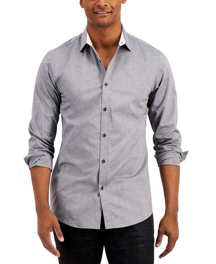 INC International Concepts Men's Melange Shirt, Created for Macy's - Macy's