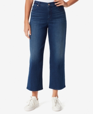 Gloria Vanderbilt Amanda Wide Leg Crop Jeans In Bondi W/ Whiskers