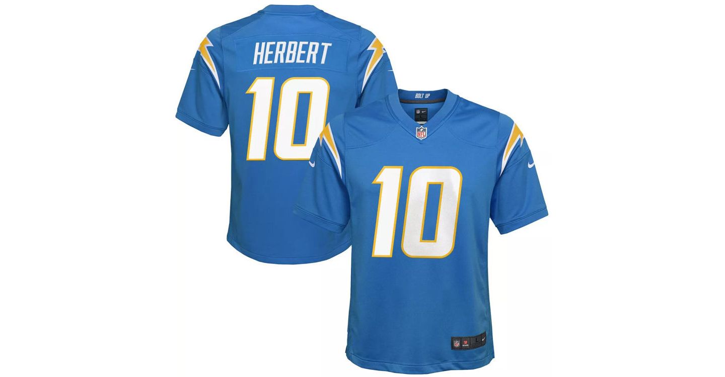 Детская игровая джерси Nike Justin Herbert Los Angeles Chargers, цвет: Светлый синий — фото 1