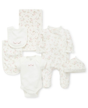 Little Me Baby Girls 6-pc. Cotton Vintage Rose Gift Set In Ivory