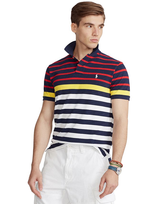 Polo Ralph Lauren Men's Classic-Fit Striped Mesh Polo Shirt & Reviews ...