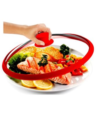 Glass Microwave Cover with Silicone Base and Knob