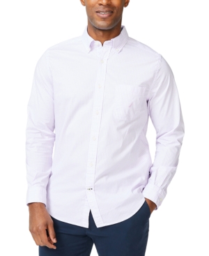 Shop Nautica Men's Classic-fit Long-sleeve Stretch Stripe Poplin Shirt In Lavendula