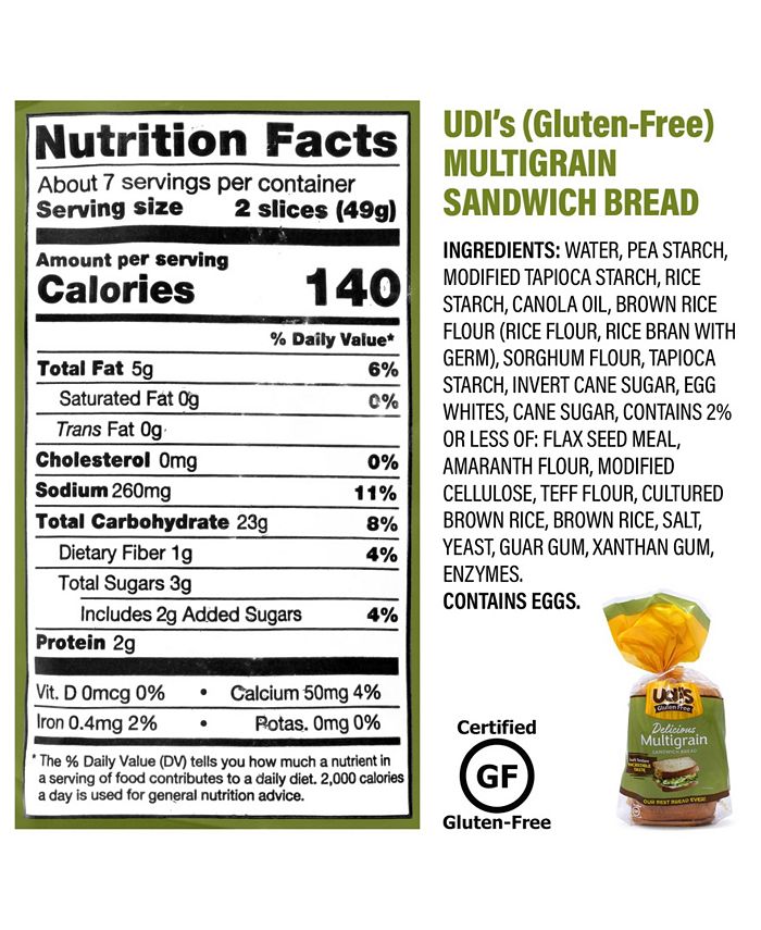 Udi's Gluten Free Multigrain Bread, 12 oz, 3 Count Macy's