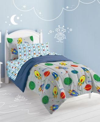 Dream Factory Space Rocket Twin Comforter Set
