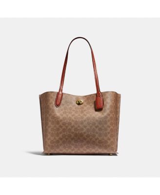 COACH Signature Coated Canvas Willow Tote with Interior Zip Pocket ...