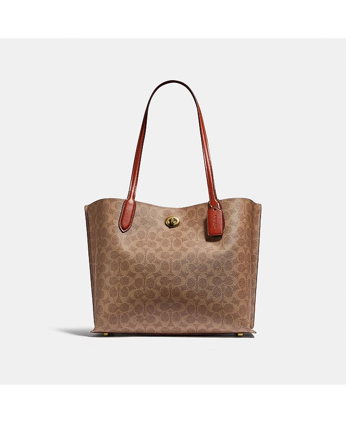 COACH Signature Coated Canvas Willow Tote with Interior Zip Pocket &  Reviews - Handbags & Accessories - Macy's