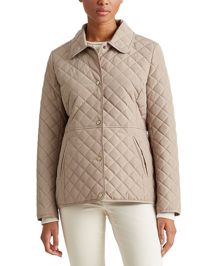 Lauren Ralph Lauren Petite Faux-Leather Trimmed Quilted Coat & Reviews -  Coats & Jackets - Women - Macy's