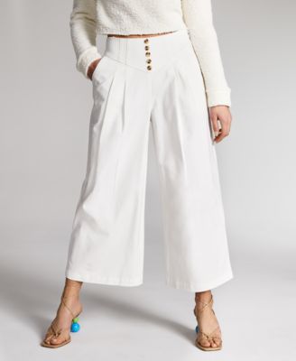 INC International Concepts - High-Rise Faux-Button Pants
