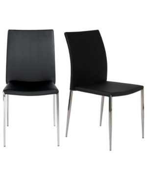 Diana Stacking Side Chair with Polished Stainless Steel Legs - Set Of 2