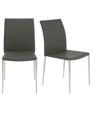 Diana Stacking Side Chair with Polished Stainless Steel Legs - Set Of 2