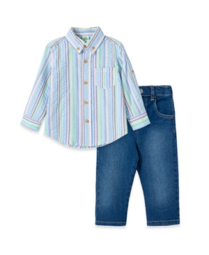 Baby Boys Multi Stripe Woven Pant Set