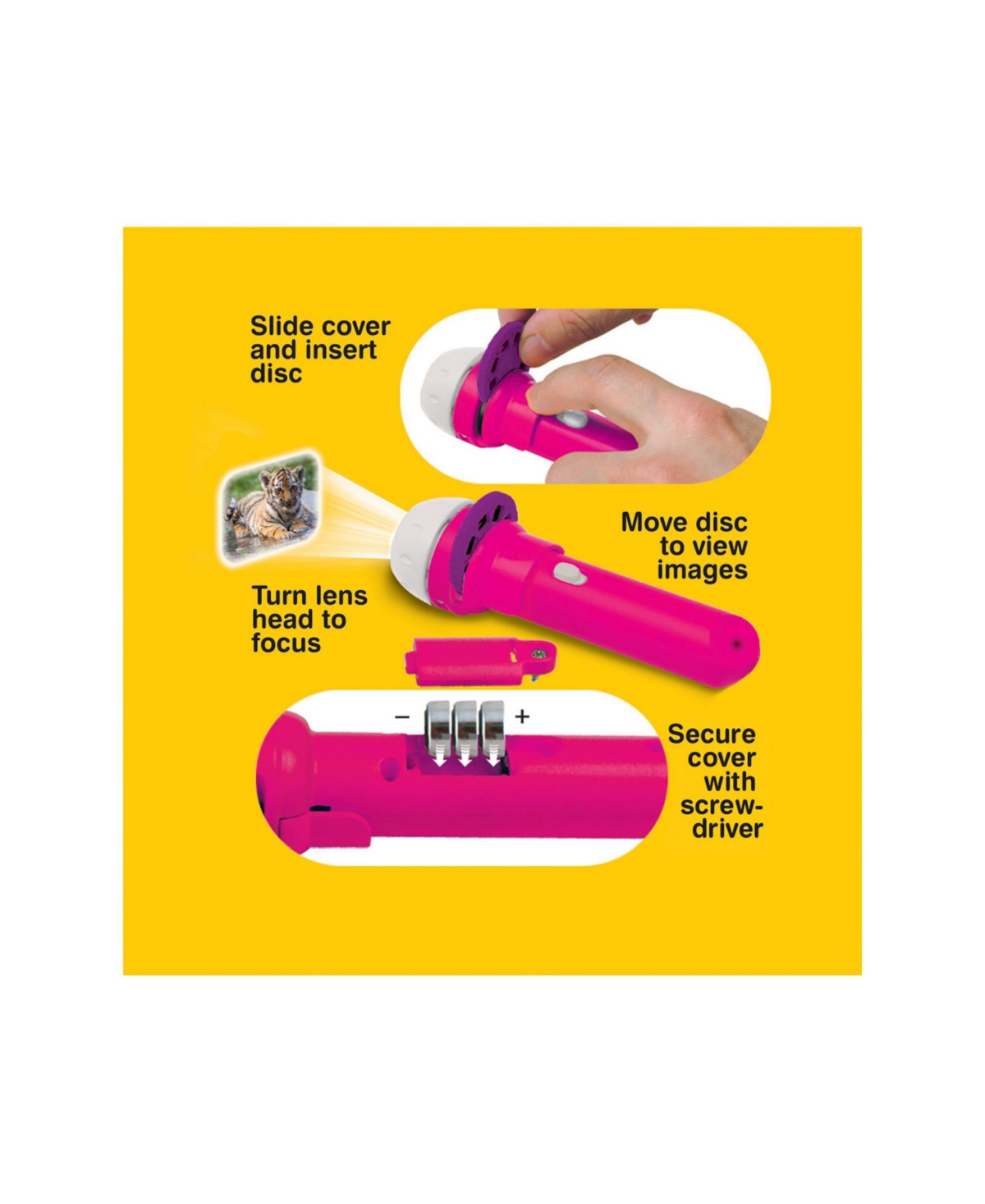 Brainstorm Toys Cute and Cuddly Flashlight and Projector with 24 Images