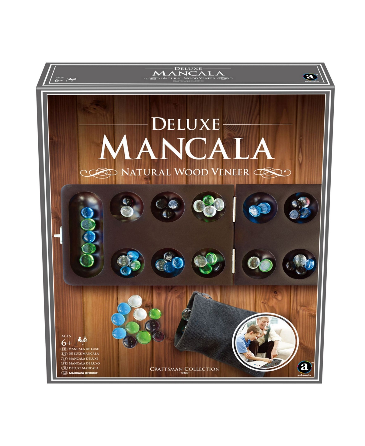 Shop Masterpieces Puzzles Merchant Ambassador Craftsman Deluxe Wood Mancala Game Set In Multi