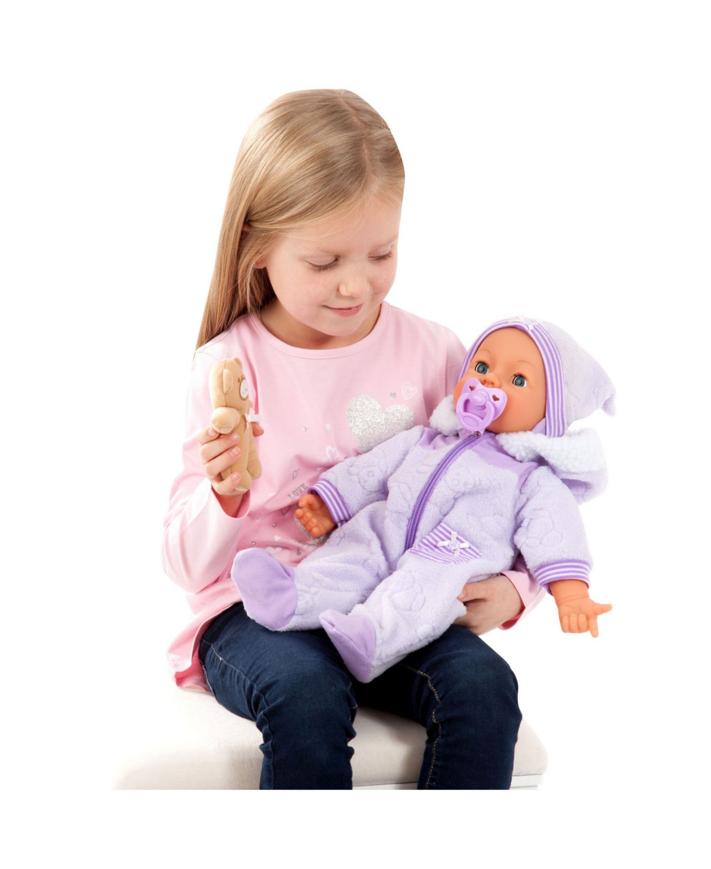 Детская кукла Redbox Bayer Design Piccolina Magic Eyes Baby Doll 18 inches, цвет: Фиолетовый — фото 4
