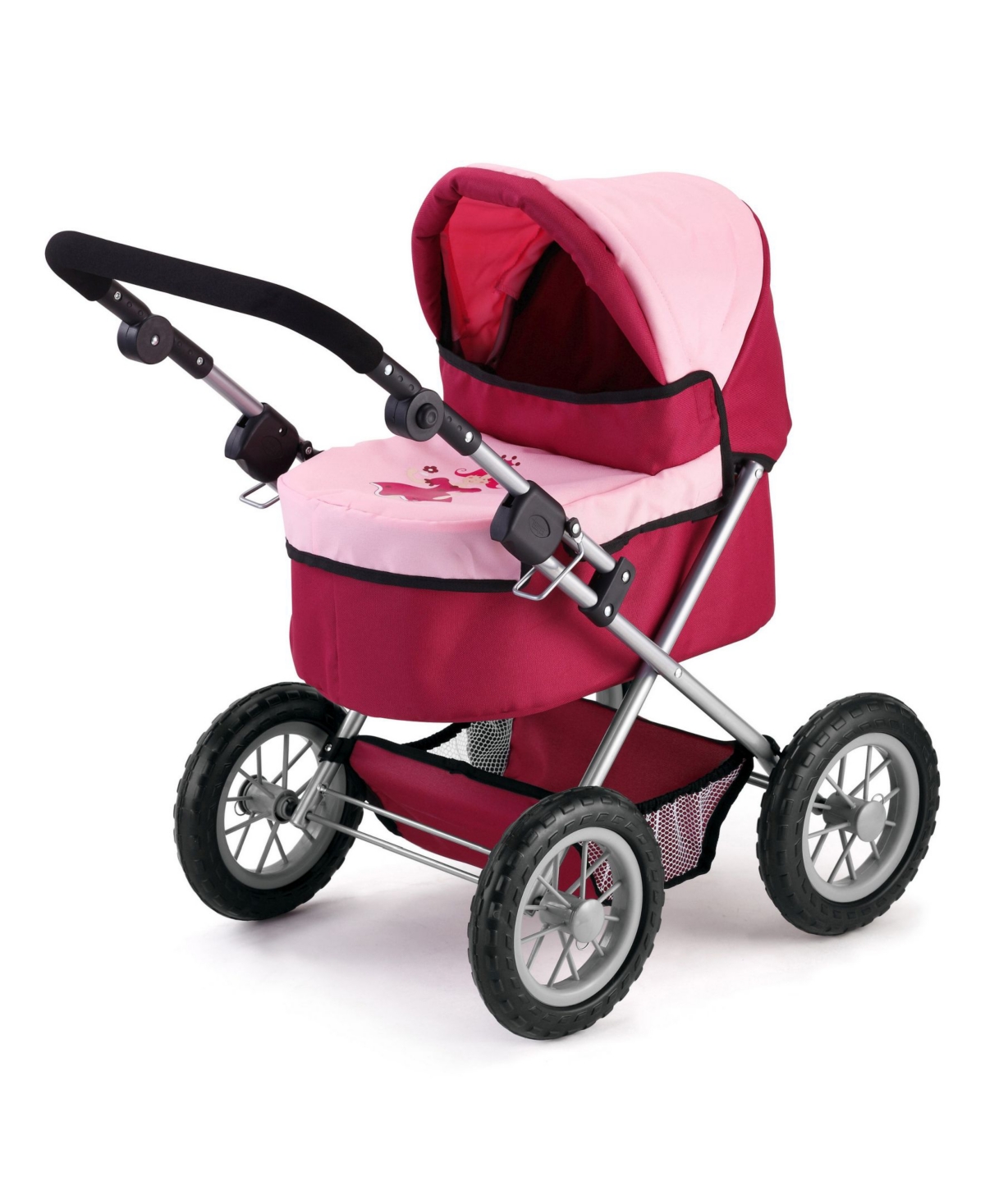 Shop Redbox Bayer Design Trendy Pram Baby Doll Stroller For Toy Baby Dolls In Red,pink