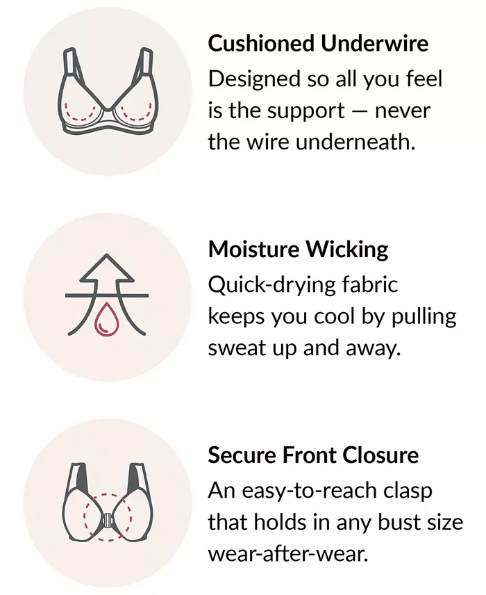 Women's Full Figure Plus Size Wonderwire Front Close Bra 1245 - thumbnail 5