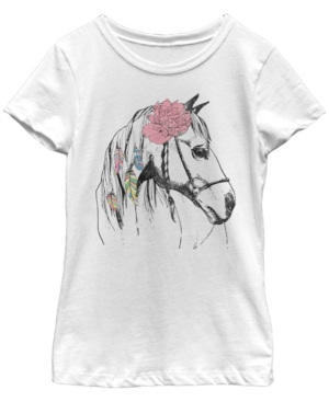 V- Line Big Girl's Horse Love Short Sleeve T-Shirt