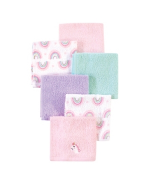 Luvable Friends Baby Boys And Girls Super Soft Cotton Washcloths In Pink Overflow