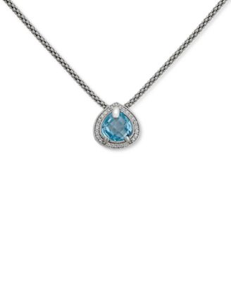 Macy's - Sky Blue Topaz (2-1/5 ct. t.w.) & White Topaz (1/4 ct. t.w.) Pendant Necklace, 17" + 1" extender (Also in Citrine)