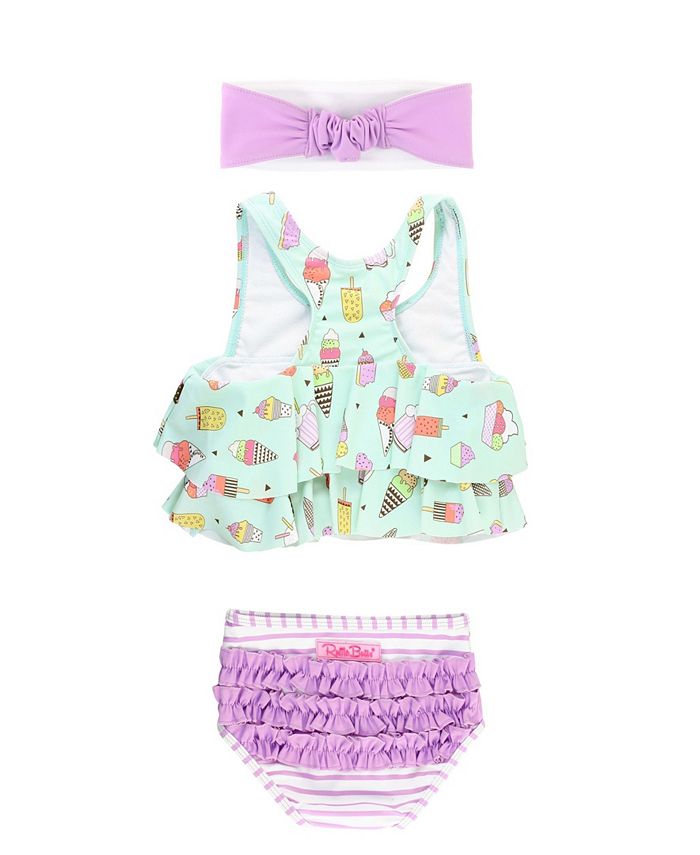 RuffleButts Baby Girls Ruffled Bikini Swim Headband Set Macy's