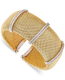 Diamond Cuff Bracelet (1/2 ct. t.w.) in 14k Gold-Plated Sterling Silver