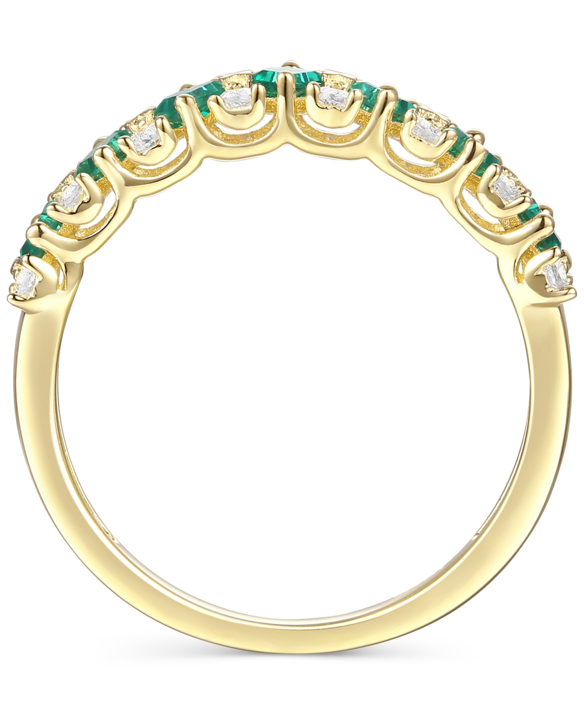 Sapphire (3/4 ct. t.w.) & Diamond (1/4 ct. t.w.) Ring in 14k Rose Gold (Also & Ruby) - Emerald