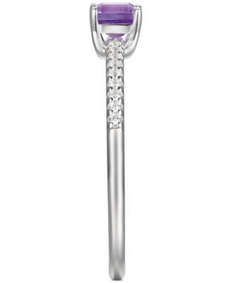 Blue Topaz (3/8 ct. t.w.) & Diamond (1/20 ct. t.w.) Ring in Sterling Silver (Also in Citrine & Amethyst)