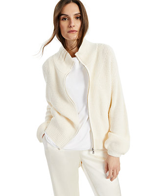 Alfani Modern Lounge Zippered Mock-Neck Sweater, Created for Macy's ...