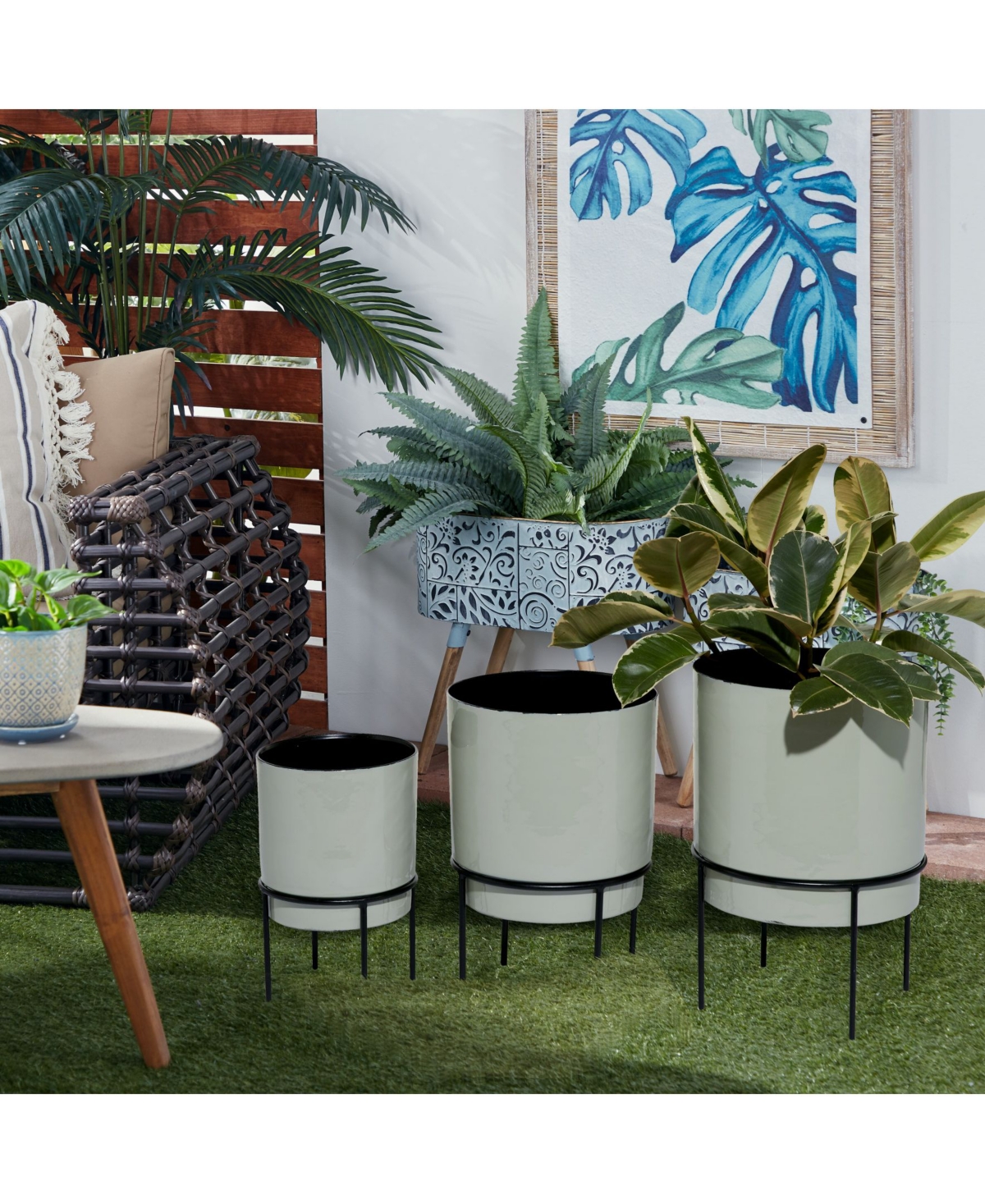 Set of 3Metal Contemporary Planter, 7