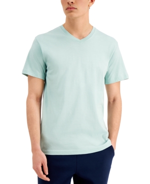 Alfani Men's Fashion V-neck Undershirt, Created For Macy's In Aqua