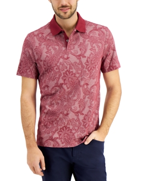 Tasso Elba Men's Supima Blend Regular-Fit Paisley-Print Polo Shirt Created for Macy's