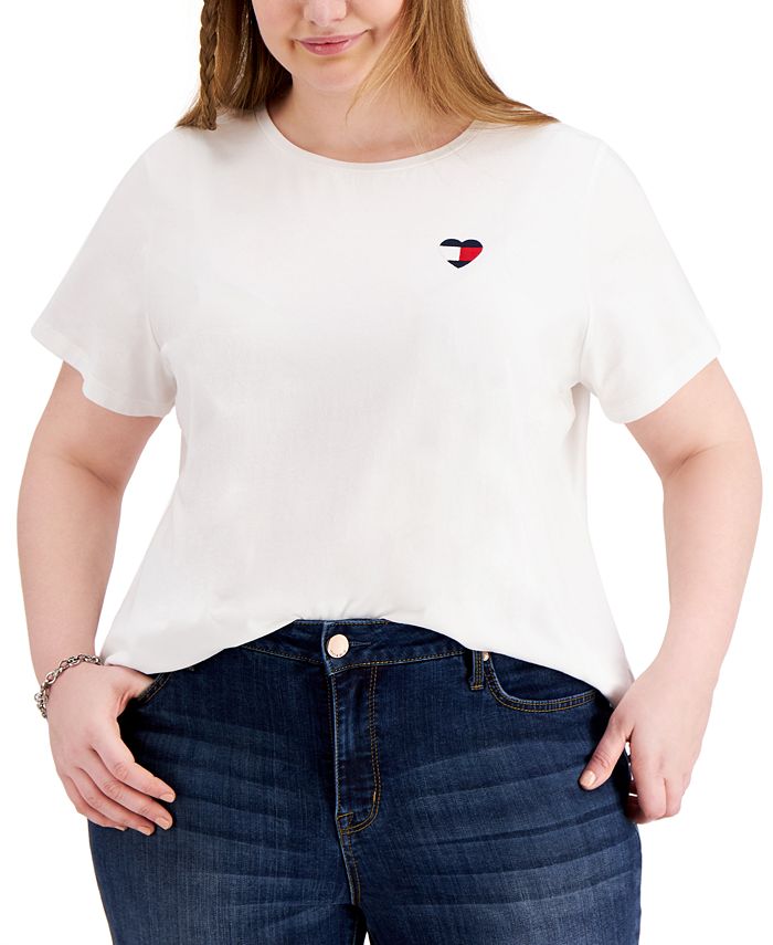 Tommy Hilfiger Plus Size Heart Flag T-Shirt - Macy's