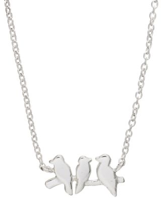 sterling silver 3 bird necklace