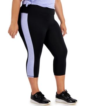Ideology Plus Size Colorblocked Capri Leggings Created for Macy's