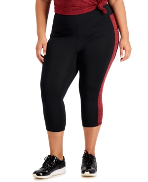Ideology Plus Size Colorblocked Capri Leggings Created for Macy's