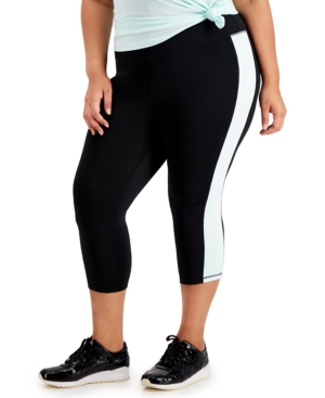 Ideology Plus Size Colorblocked Capri Leggings Created for Macy's