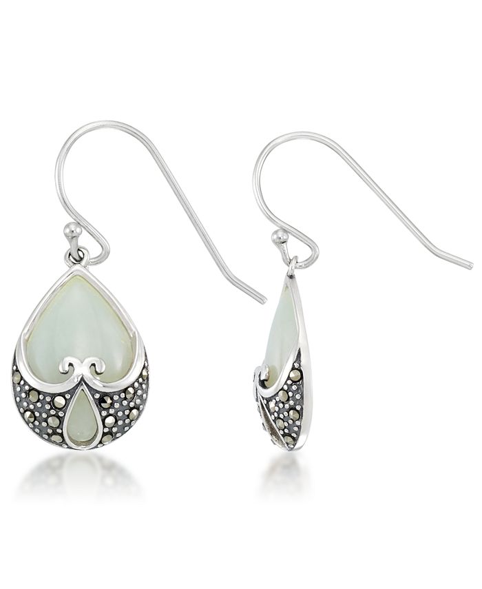 Macy s Jade Heart Shape Teardrop Dangle Earrings Macy s