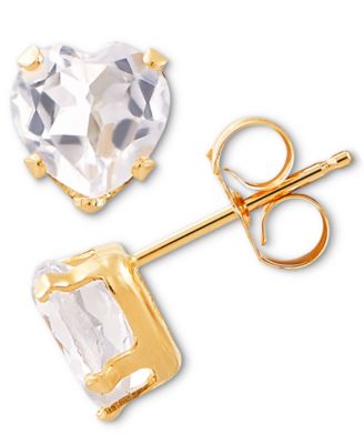 2-Pc. Set Blue Topaz Heart Pendant Necklace & Matching Stud Earrings (2-3/4 ct. t.w.) in 10k Gold (Also in Citrine & Peridot)