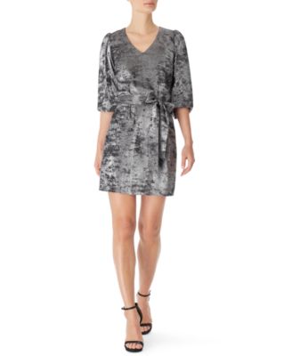 macy's black and silver dress