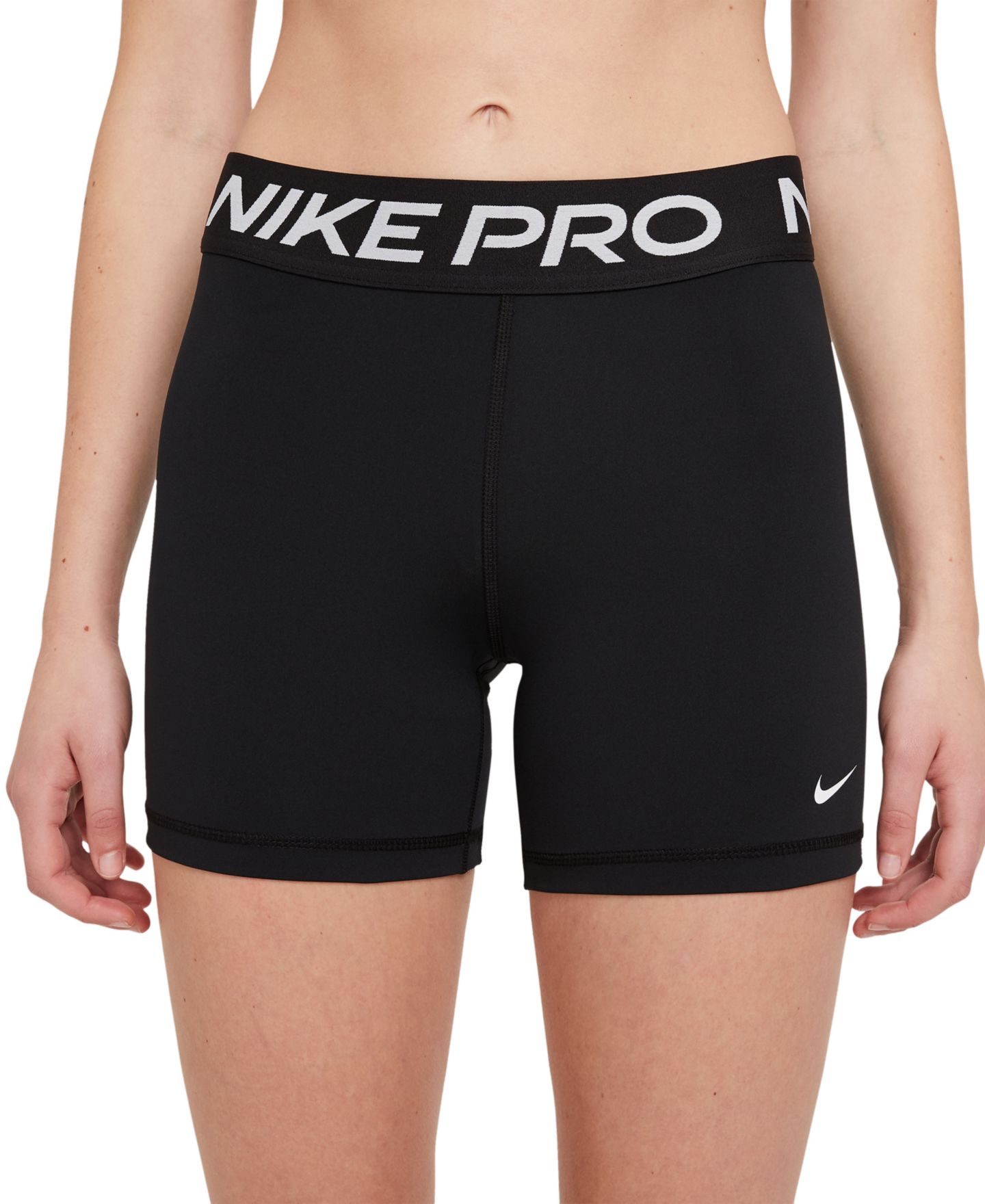 Женские шорты Nike Pro 365 5" Shorts, цвет: Чёрный / Белый — фото 1
