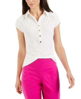 Charter Club - Knit Crepe Polo Shirt