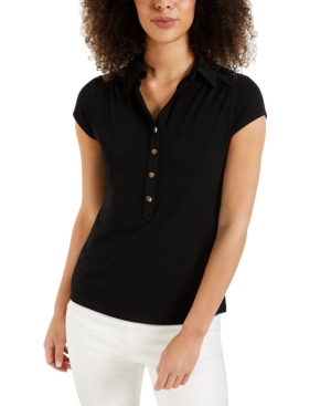 Charter Club Knit Crepe Polo Shirt Created for Macy's