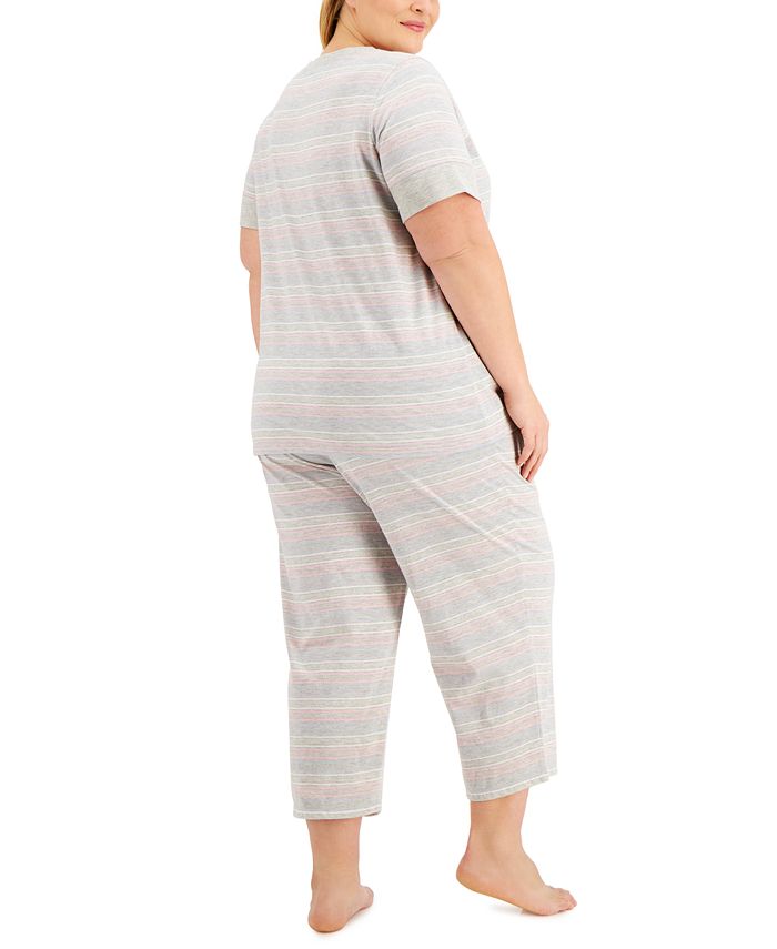 Charter Club The Everyday Cotton Plus Size Capri Pajama Set, Created