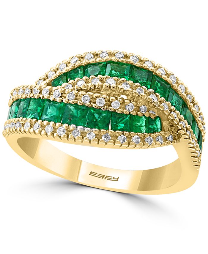 EFFY Collection EFFY® Emerald (1-1/2 ct. t.w.) & Diamond (1/4 ct. t.w ...