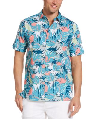 Cubavera - Men's Flamingo Palm-Print Poplin Shirt
