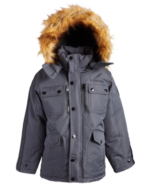 Diesel Little Boys Parka with Faux-Fur Trim