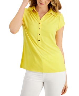 Charter Club Knit Crepe Polo Shirt Created for Macy's