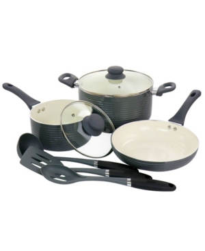 Oster Ridge Valley 8 Piece Non-stick Cookware Set In Gray