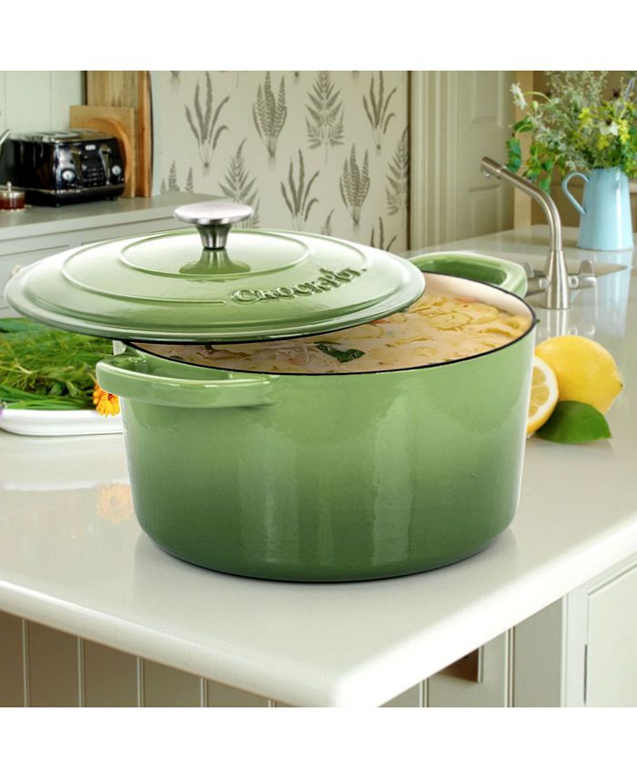 CrockPot Artisan 7 Quart, 2 Piece Enameled Dutch Oven Set with Lid